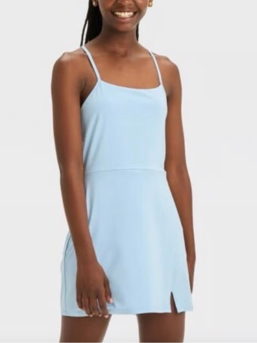art class Pale Blue Spaghetti-Strap Casual Dress
